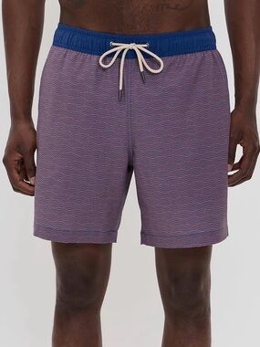 Fair Harbor Bayberry Swim Trunks - Red Waves